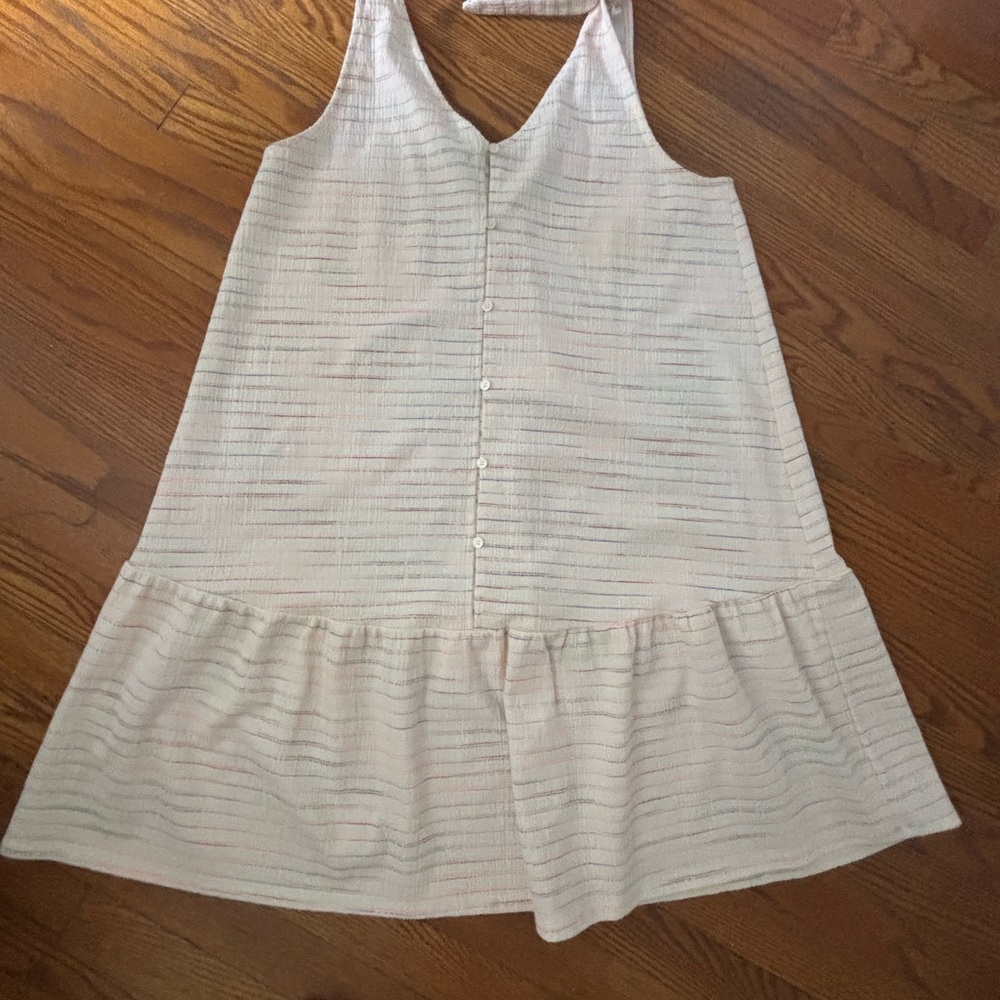 LOFT Off White Tiered Sundress Sleeveless